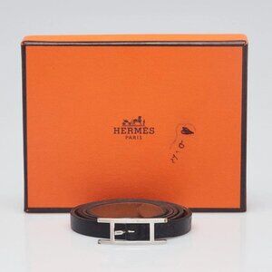 Hermes Black Leather Hapi Triple Tour Wrap Bracelet